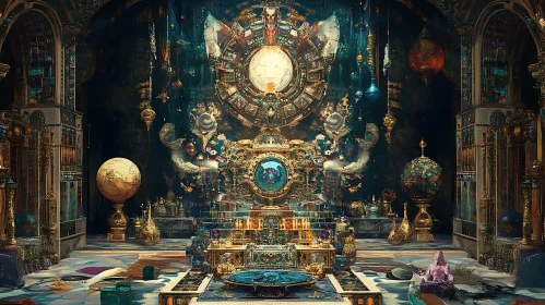Enchanting Digital Art of an Opulent Mystical Room