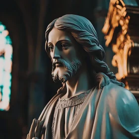 Detailed Religious Figure in Cathedral Setting