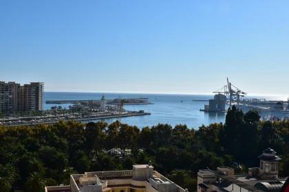 Malaga Harbor Aerial Perspective