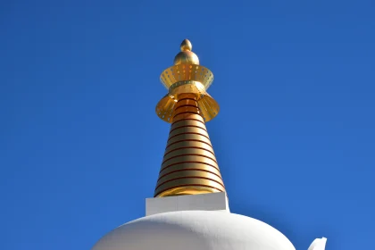 Sacred Stupa Illuminated by Sunlight