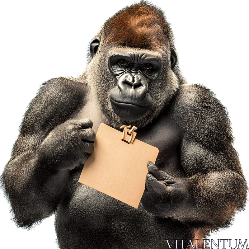 Gorilla with a Clipboard - Unique Animal Image AI Image