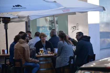 Socializing at an Outdoor Cafe