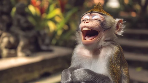 Cheerful Monkey in Nature's Embrace