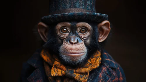 Monkey Wearing Vintage Attire