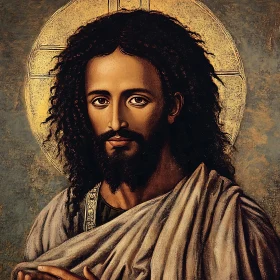 Sacred Portrait with Textured Background