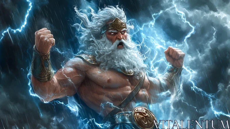 AI ART Storm God Wielding Lightning