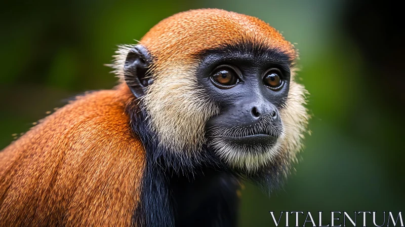 Expressive Primate with Orange Fur and Black Face AI Image