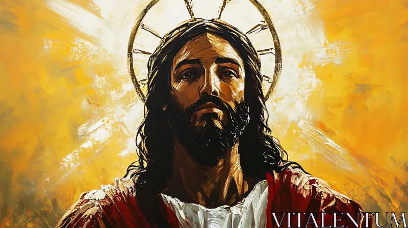 AI ART Symbolic Painting of Jesus Christ with Halo