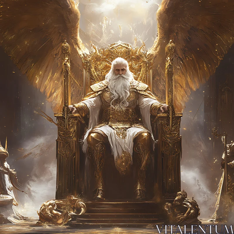 Divine Sovereign Seated in Opulent Splendor AI Image