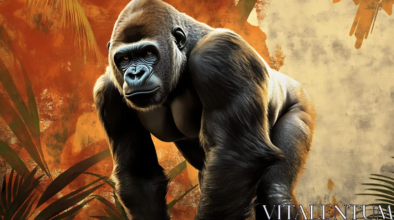 Majestic Gorilla in the Wild AI Image