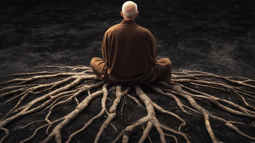 Spiritual Meditation with Tree Roots