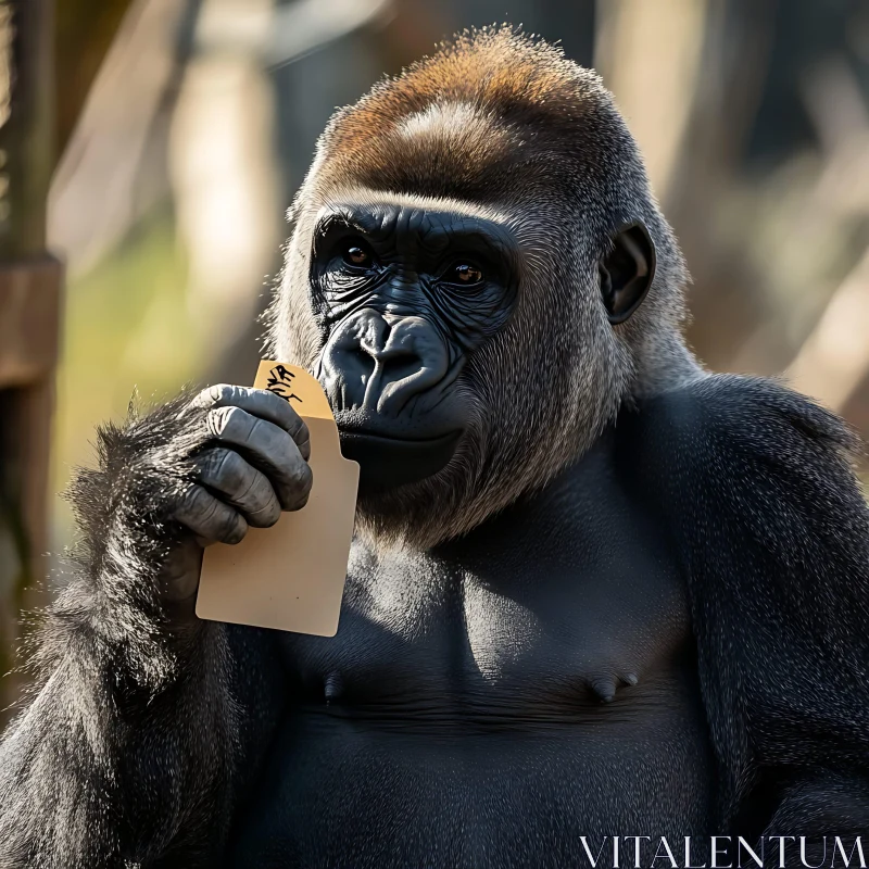 Gorilla with Paper AI Image