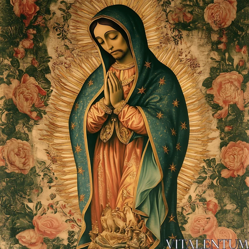 AI ART Devotional Artwork Featuring the Madonna