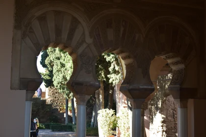 Ornate Stone Archway with Garden View