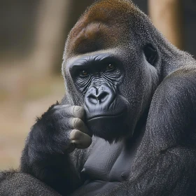 Contemplative Gorilla Photography
