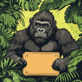 Gorilla Illustration in Jungle