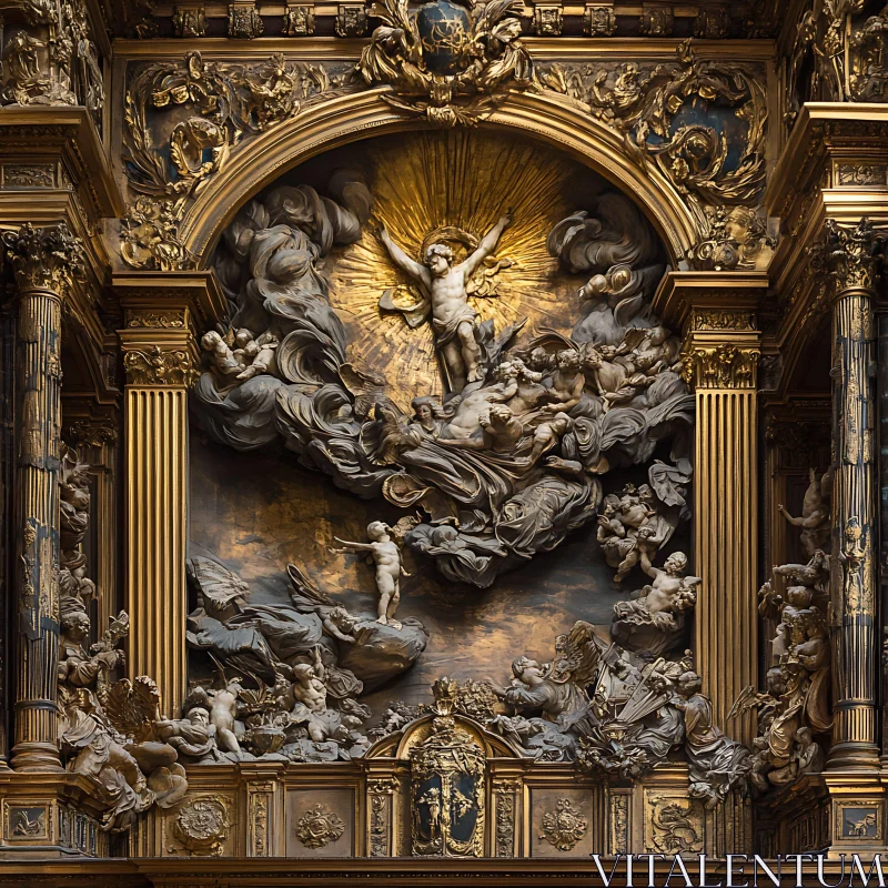 AI ART Elaborate Baroque Religious Altar Art