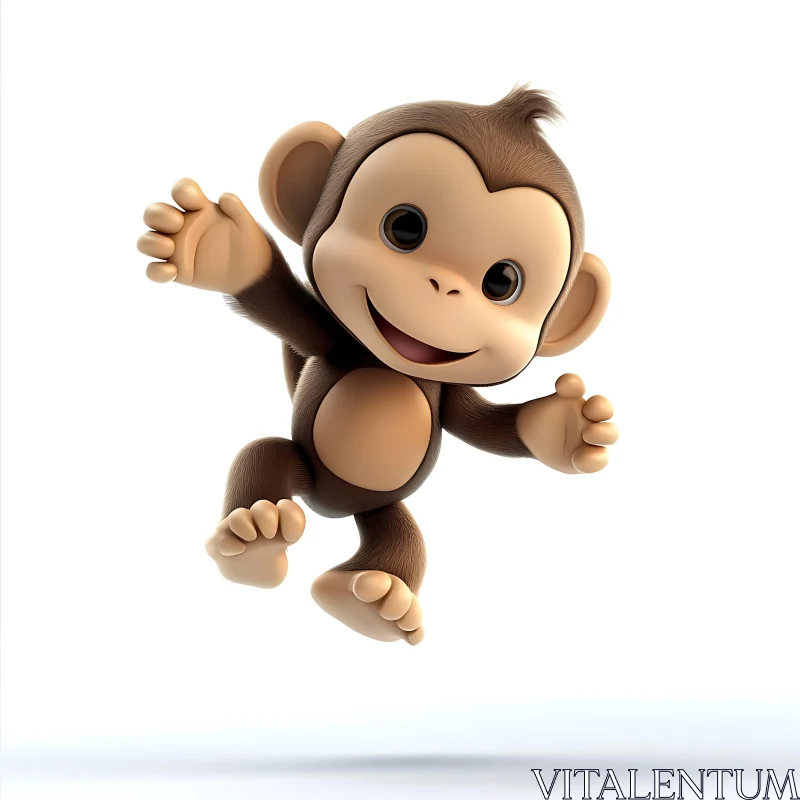 Playful Dancing Monkey Cartoon AI Image
