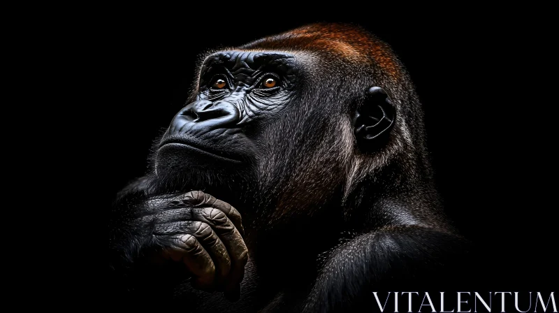 Thoughtful Gorilla Animal Photography AI Image