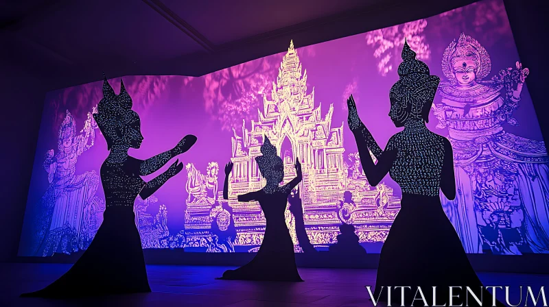 AI ART Enchants of Shadow Dancers and Temple Silhouettes