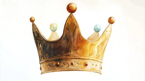 Royal Golden Crown with Ornate Detailing