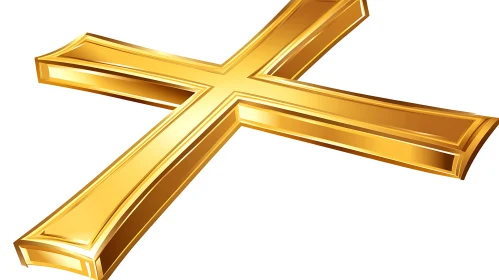 Shiny Golden Cross with Polished Finish