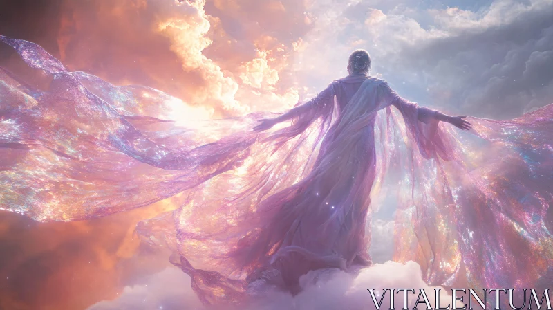 Angelic Figure in Heavenly Light AI Image