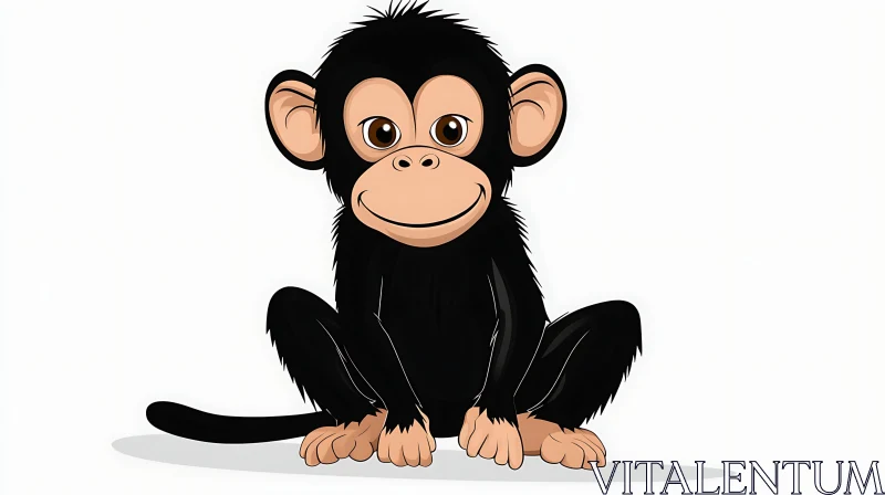 AI ART Adorable Cartoon Monkey Drawing