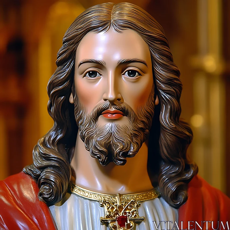 AI ART Detailed Religious Sculpture of Jesus Christ