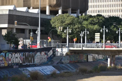 Graffiti-Clad City Bridge