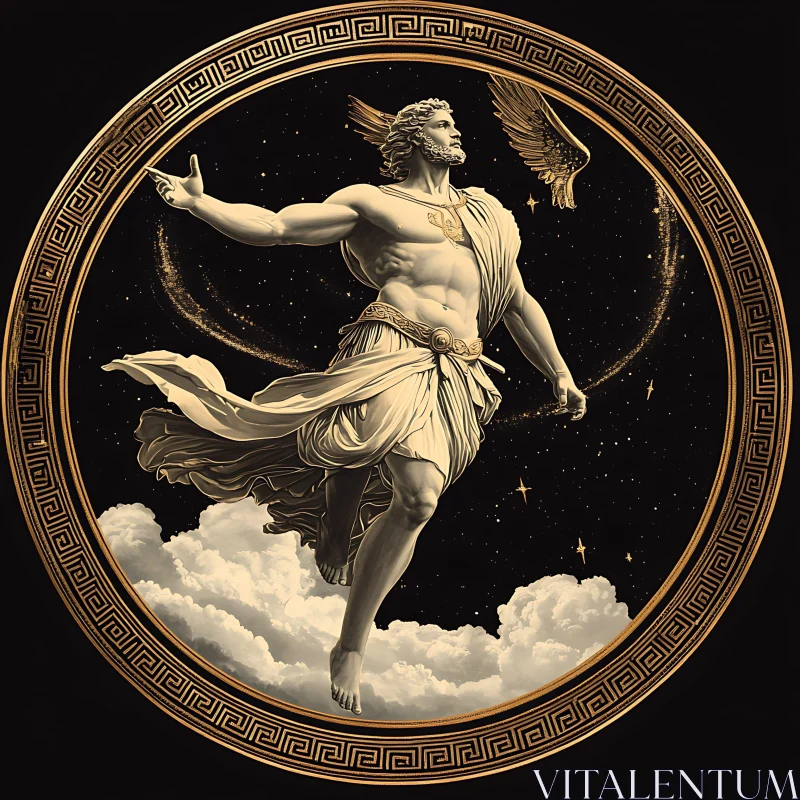 AI ART Ancient Greek Mythological Deity in Starry Sky