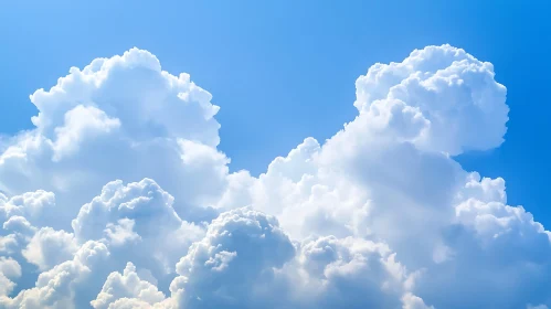 Cumulus Clouds in Bright Blue Sky