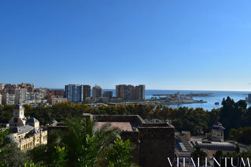 Malaga Harbor Cityscape Free Stock Photo