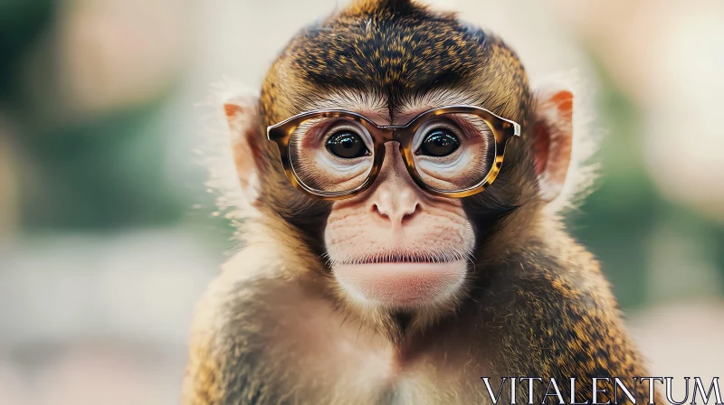 AI ART Intelligent Looking Monkey With Glasses