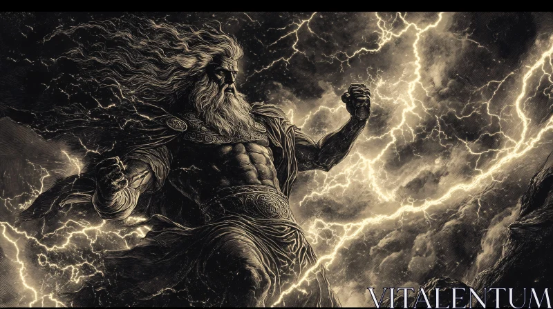 Epic God Controlling the Storm with Lightning AI Image