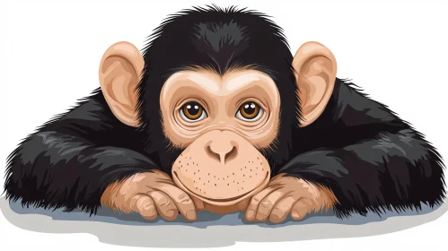 Cute Baby Chimpanzee Art