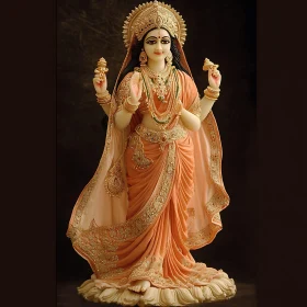 Graceful Indian Deity Statue with Detailed Adornments