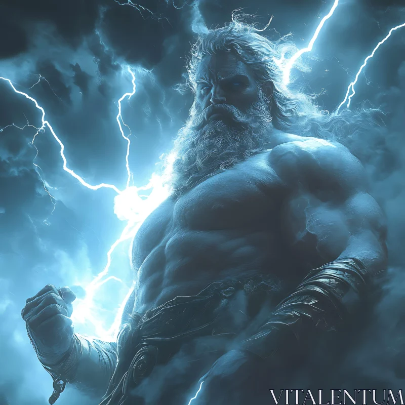 Stormy Portrait of Zeus AI Image