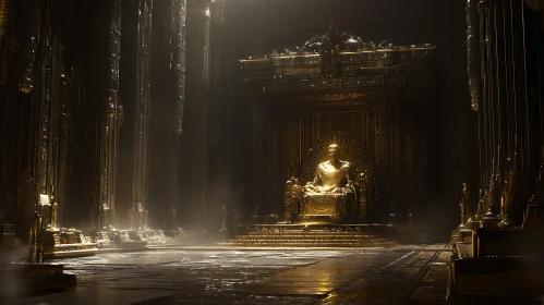 Opulent Golden Hall with Majestic Throne