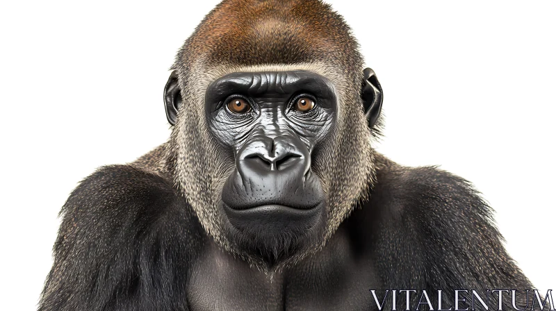 Intense Gorilla Portrait AI Image