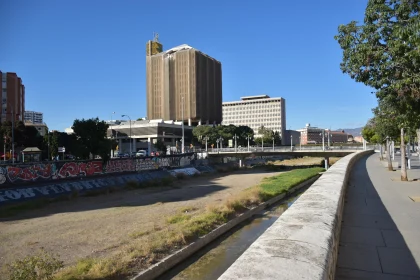 Street View of City Architecture and Graffiti