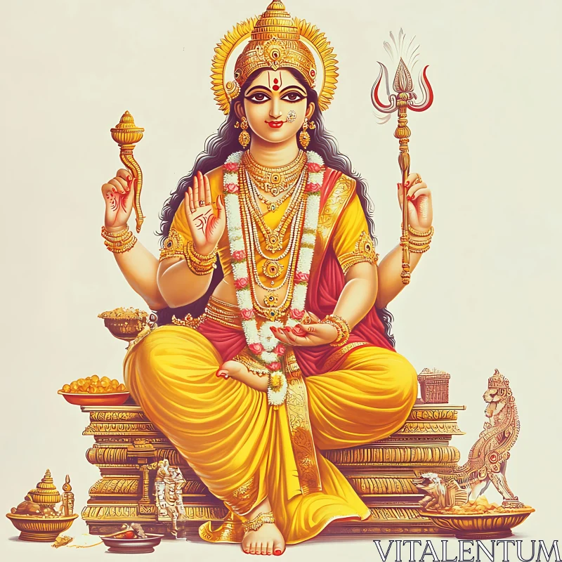 AI ART Divine Hindu Deity Seated in Splendor