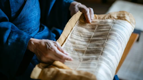 Historical Manuscript in Hands