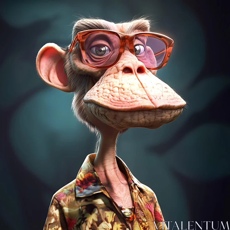 Humorous Monkey Character Illustration Humorous Monkey Character Illustration