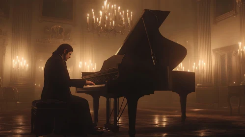 Pianist in Luxurious Classical Setting