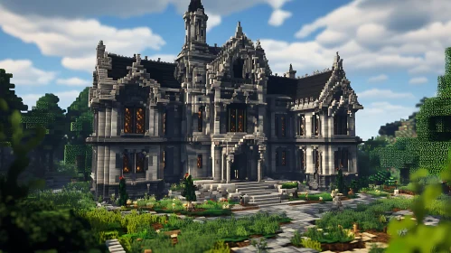 Grand Gothic Estate with Lavish Garden