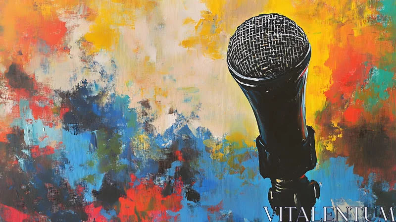 Vivid Microphone Abstract Art