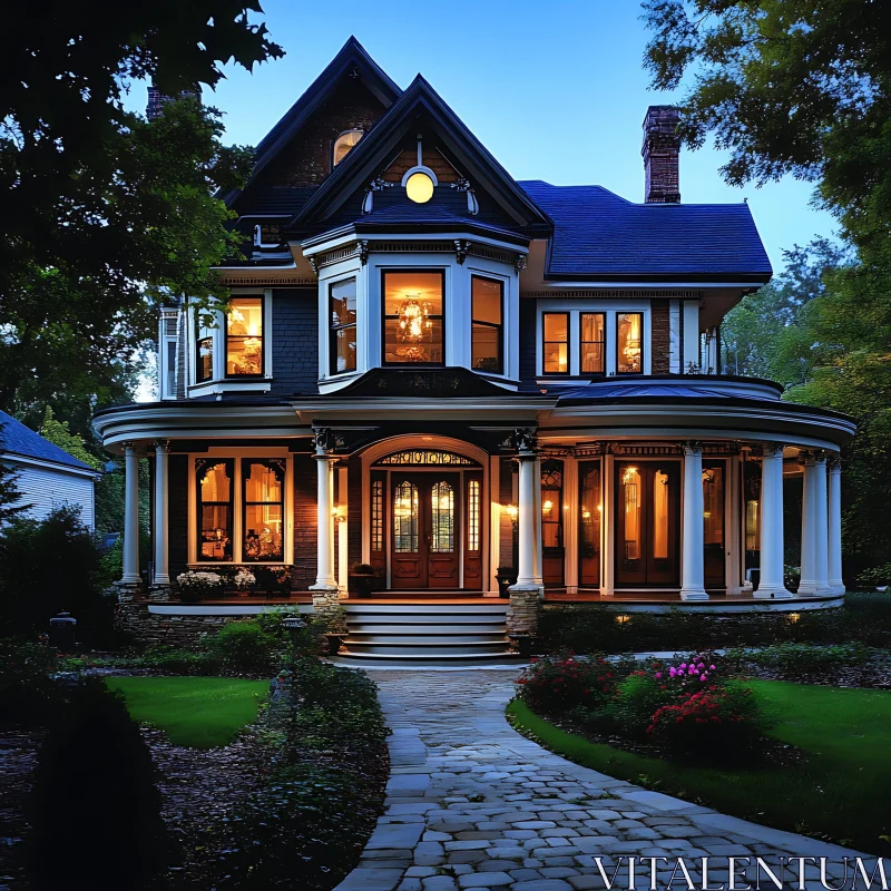 Victorian Architecture at Dusk