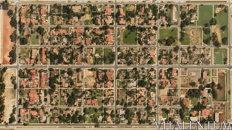 Urban Neighborhood from Above AI Image