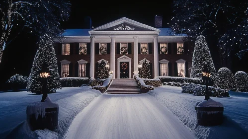 Elegantly Decorated Christmas Mansion